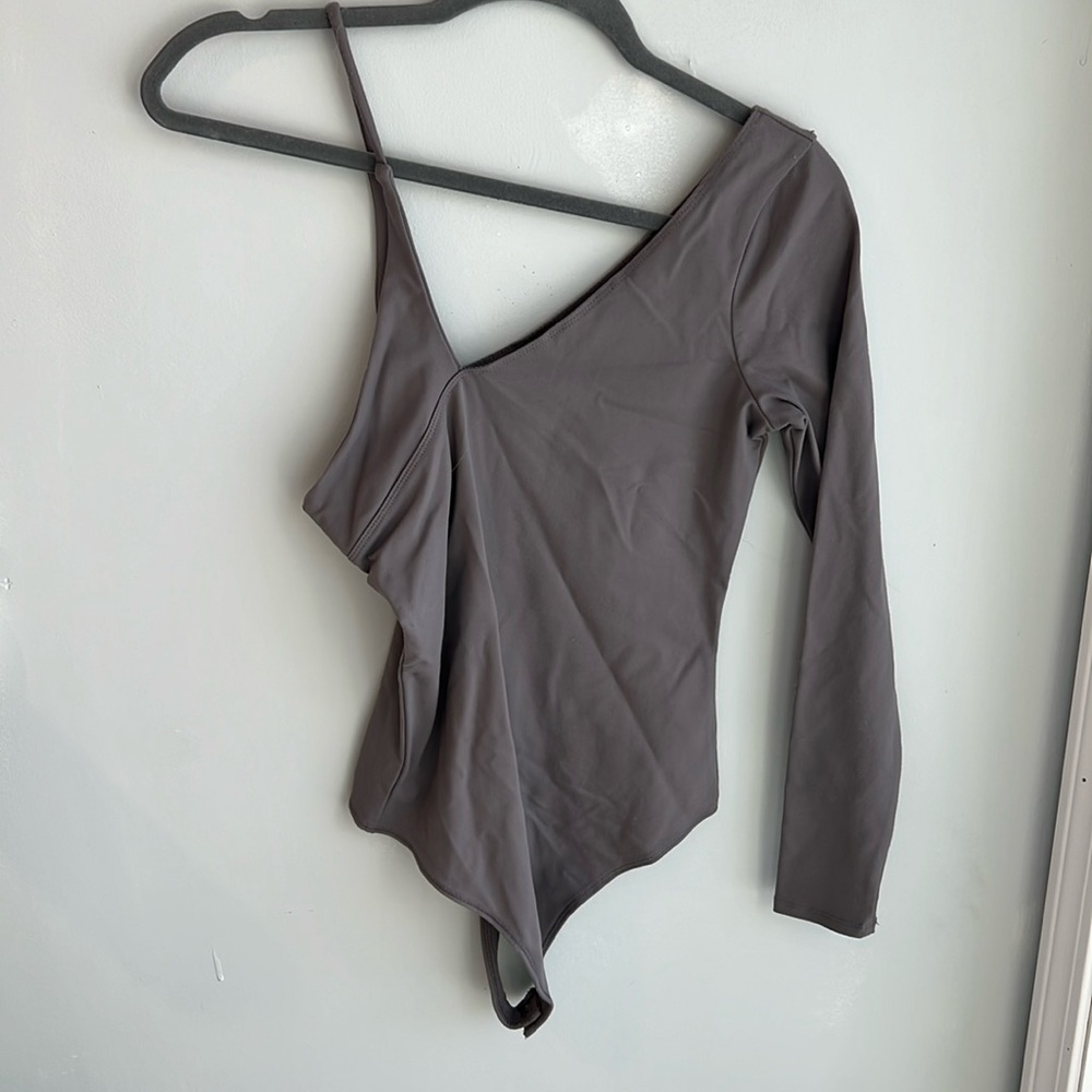 Abercrombie & Fitch Gray Asymmetrical Bodysuit
